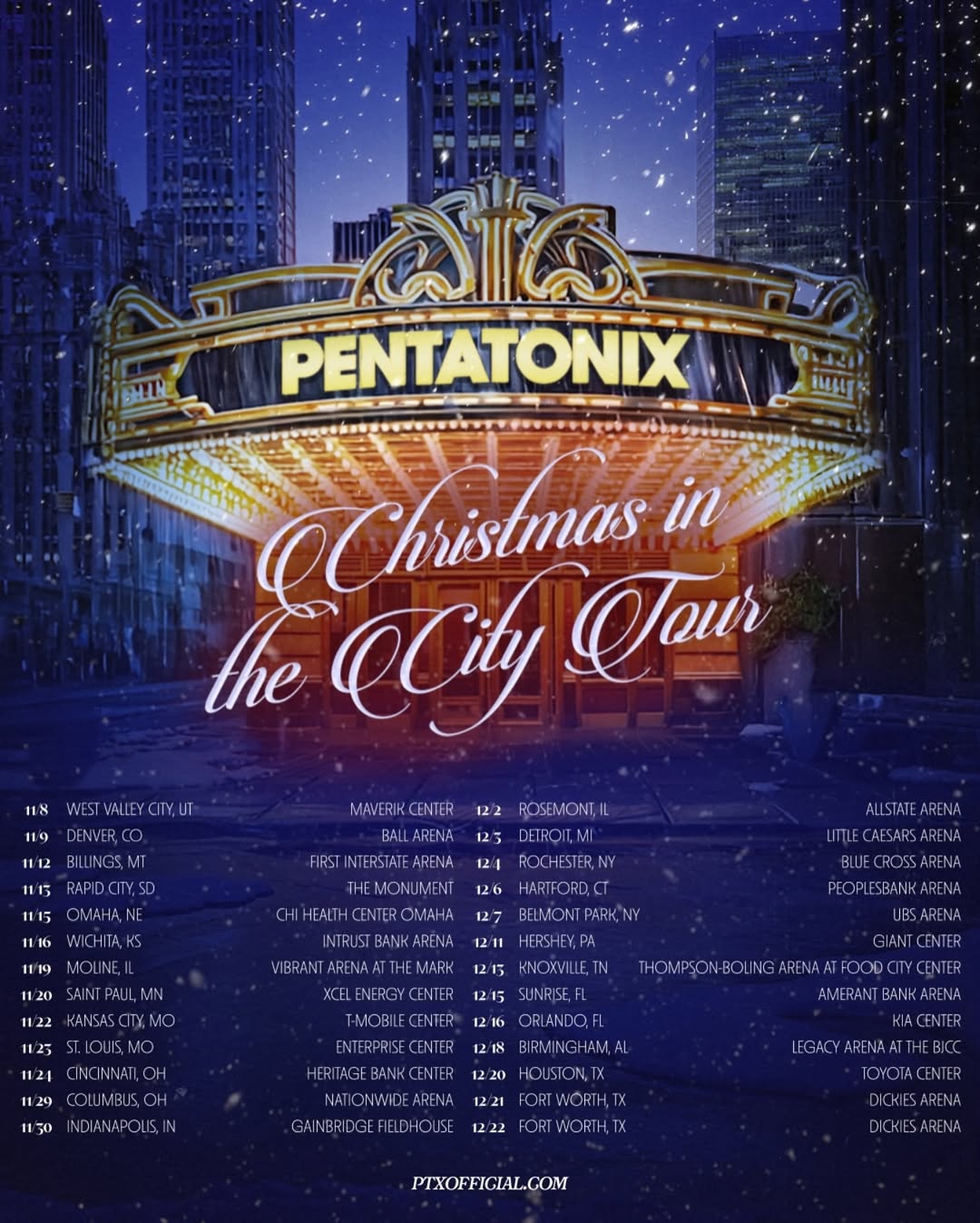 Pentatonix Christmas in the City Tour Poster 2025